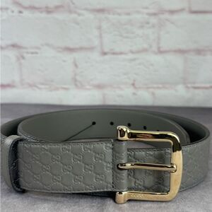 Gucci Microguccissima Embossed Gray Leather Belt 281548 100/40